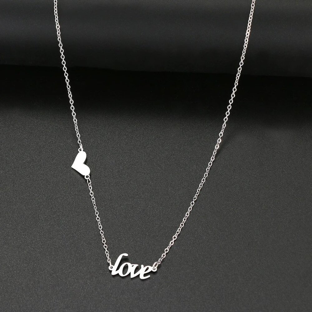 Stainless Steel Necklace Heart / Love Double Pendant /Fashion  Accessories